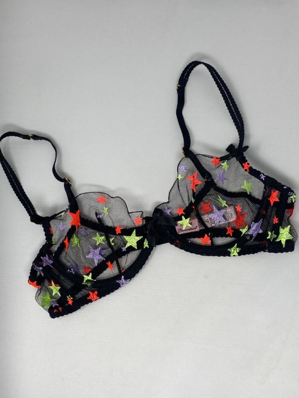 Agent Provocateur Noemi Black Multi Star Bra 36B New